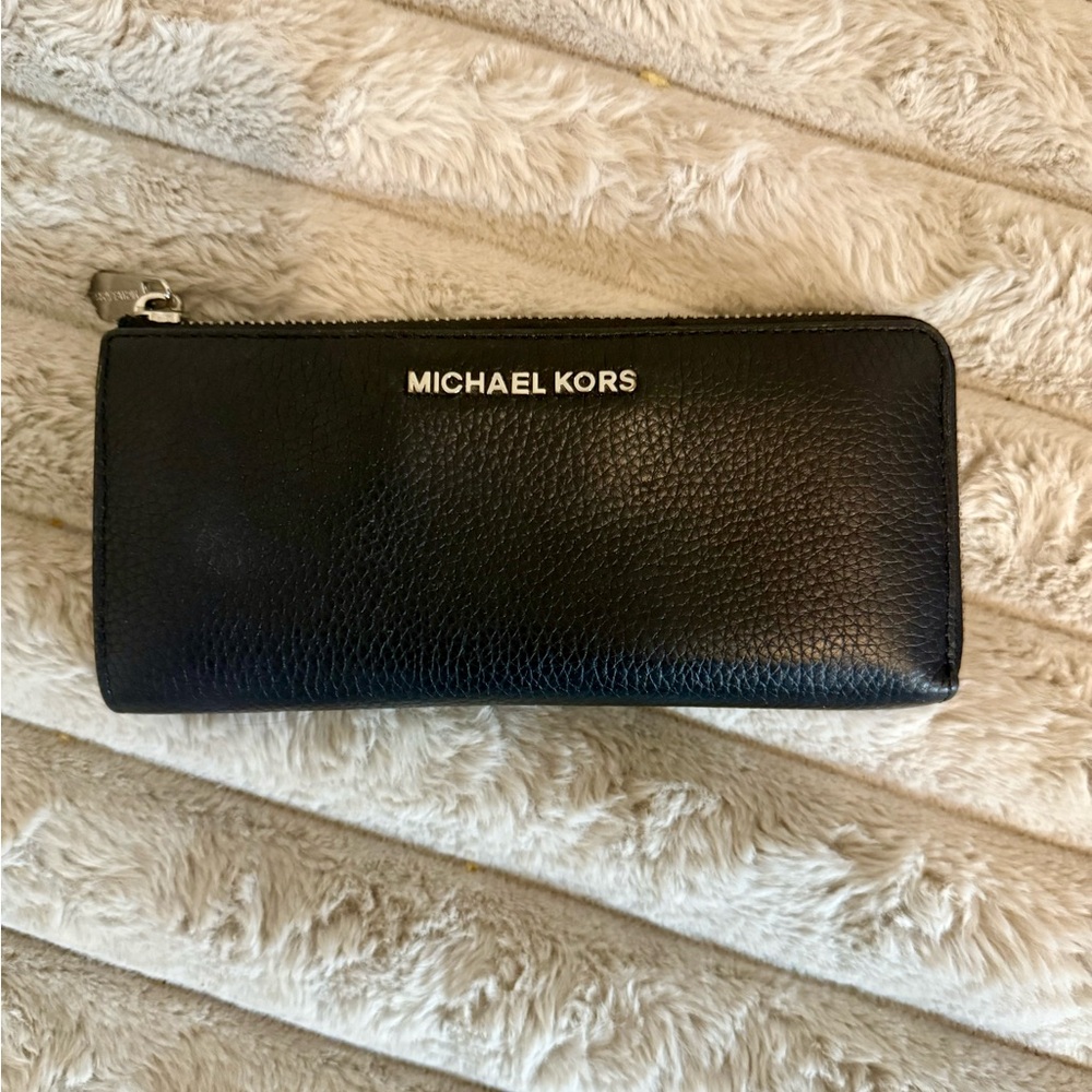Michael Kors Black Pebbled Leather Wallet